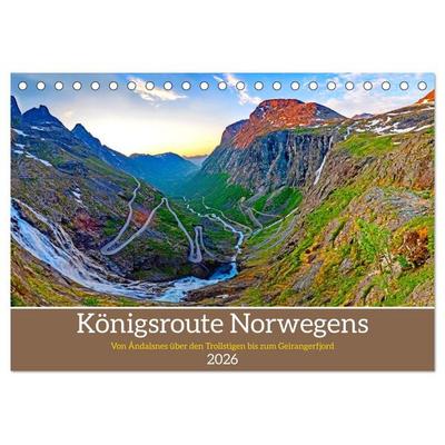 Königsroute Norwegens (Tischkalender 2026 DIN A5 quer), CALVENDO Monatskalender