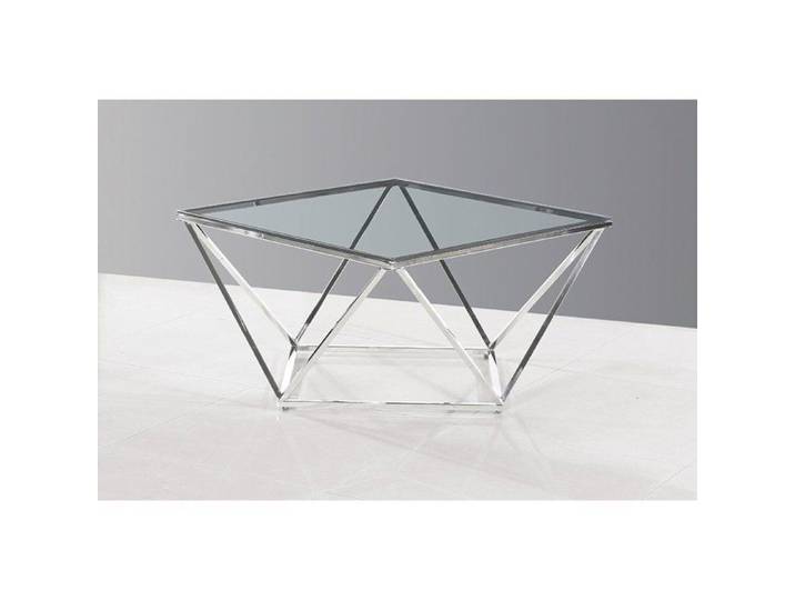 Table Basse - GIOVANNI MARCHESI - Pyramide - Verre Trempé - Métal Chrome - Design Contemporain