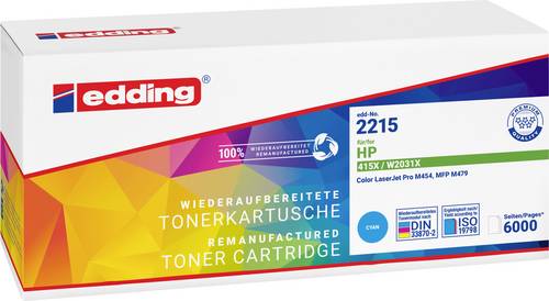 Edding Toner ersetzt HP 415X (W2031X) Kompatibel Cyan 6000 Seiten EDD-2215 18-2215