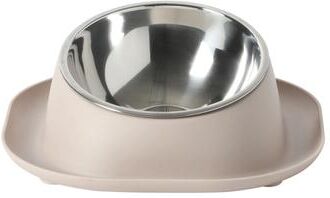 Gibson Home 8.5"" Stainless Steel Pet Bowl in Beige with Stand"