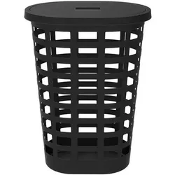 Plast team, Wäschekorb, W„schesammler BOSTON, 54 Liter, oval, schwarz (54 l)