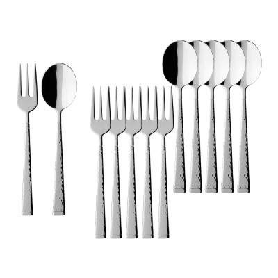 Besteck-Set VILLEROY & BOCH "Kaffeebesteck Bundle Blacksmith 12er Set edelstahl", silber (edelstahl), 12, Essbesteck-Sets, Spülmaschinenfest