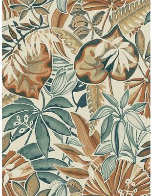 Caroline et Bettina Spice Feuilles Peel & Stick Wallpaper