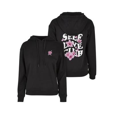 Kapuzensweatshirt MISS TEE "Miss Tee Self Love Club Hoody", Damen, Gr. S, schwarz, 65% Baumwolle, 35% Polyester, bedruckt, Rundhals, Sweatshirts