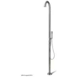 JEE-O Original 02TH Gartendusche gebürstet mit Handbrause und Thermostat