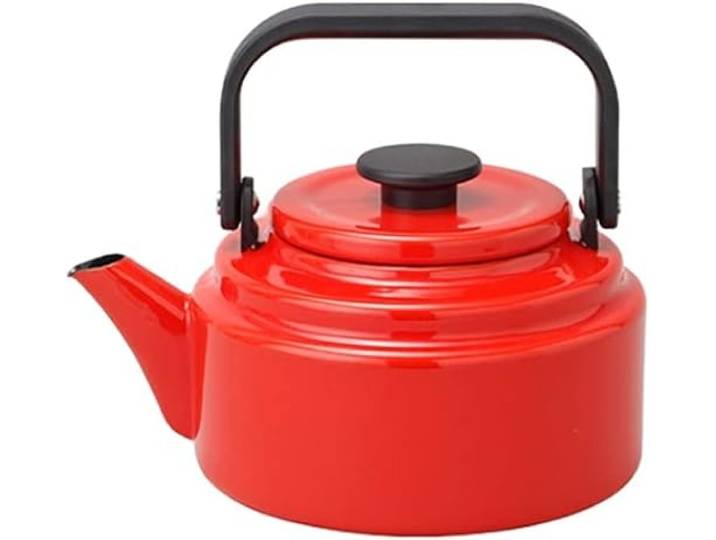 LIOONS Wasserkessel Kreativer Wasserkocher, Emaille-Teekanne, Haushalt, direkter Feuerkessel, verdicken, große Kapazität mit Griff, Teekessel, 2 l/67,6 oz Herd Pfeifkessel