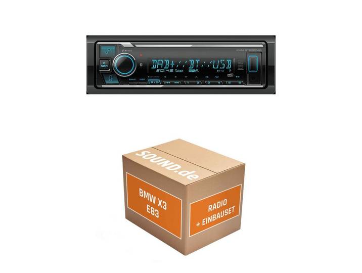 JUST SOUND best choice for caraudio Autoradio Set Kenwood KMM BT508DAB BMW X3 E83 Prof. Radio Sound Autoradio (RDS, AM/FM Radio, Animiertes Display, Freisprecheinrichtung, 1 DIN)
