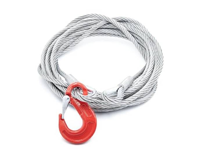 ALFA LOGISTIK Stahlseil mit Haken 12mm Durchmesser 30m Länge - Drahtseil mit Haken - Seil mit Kauschen - Anschlagseil - Forstseil