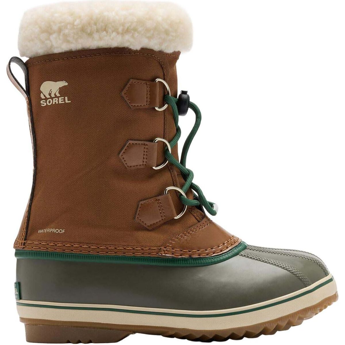Sorel Little Kids Yoot PAC Nylon WP velvet tan stone green (242) 30 217670-2176702-242-30