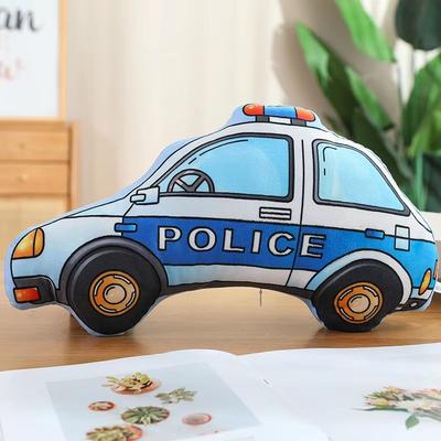 Inspire Curations Cartoon Vehicle Plush Hug Pillow (Police Car, Fire Truck, Excavator) police Car
