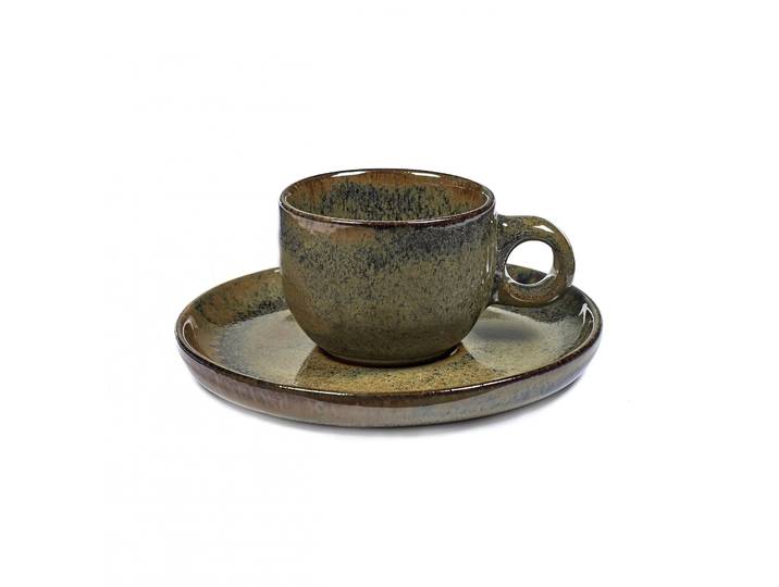 Serax Tasse à espresso avec soucoupe Surface 10 cl Indi grey