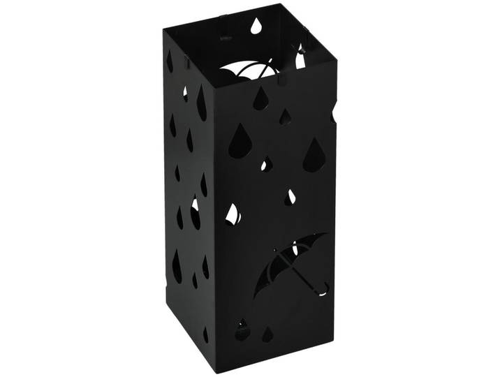 Jamb Schirmständer Charles Schwarz Stahl 15.5/15.5/40 cm, Metall, 15.5x15.5x40 cm, Garderobe, Schirmständer