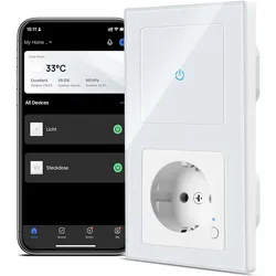 CURRYSMARTER 1Fach 1Weg WLAN Smart Lichtschalter 10A & WLAN Smart Steckdose 13A