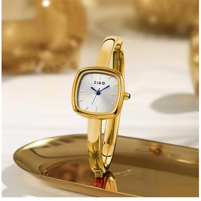 Fusion Finds Elegant Women's Bracelet Watch With Square Dial Quartz Watch Fashion Jewelry Wristwatch gold White