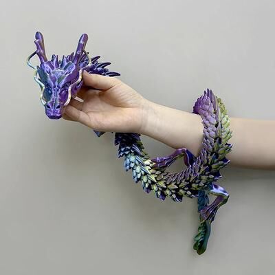 Uplift Picks Majestic 88CM Articulated Crystal Dragon Fidget Toy For Calm Focus Play purple 88cm