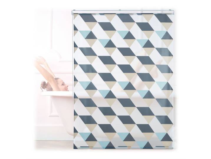 Relaxdays Duschrollo mit geometrischem Design