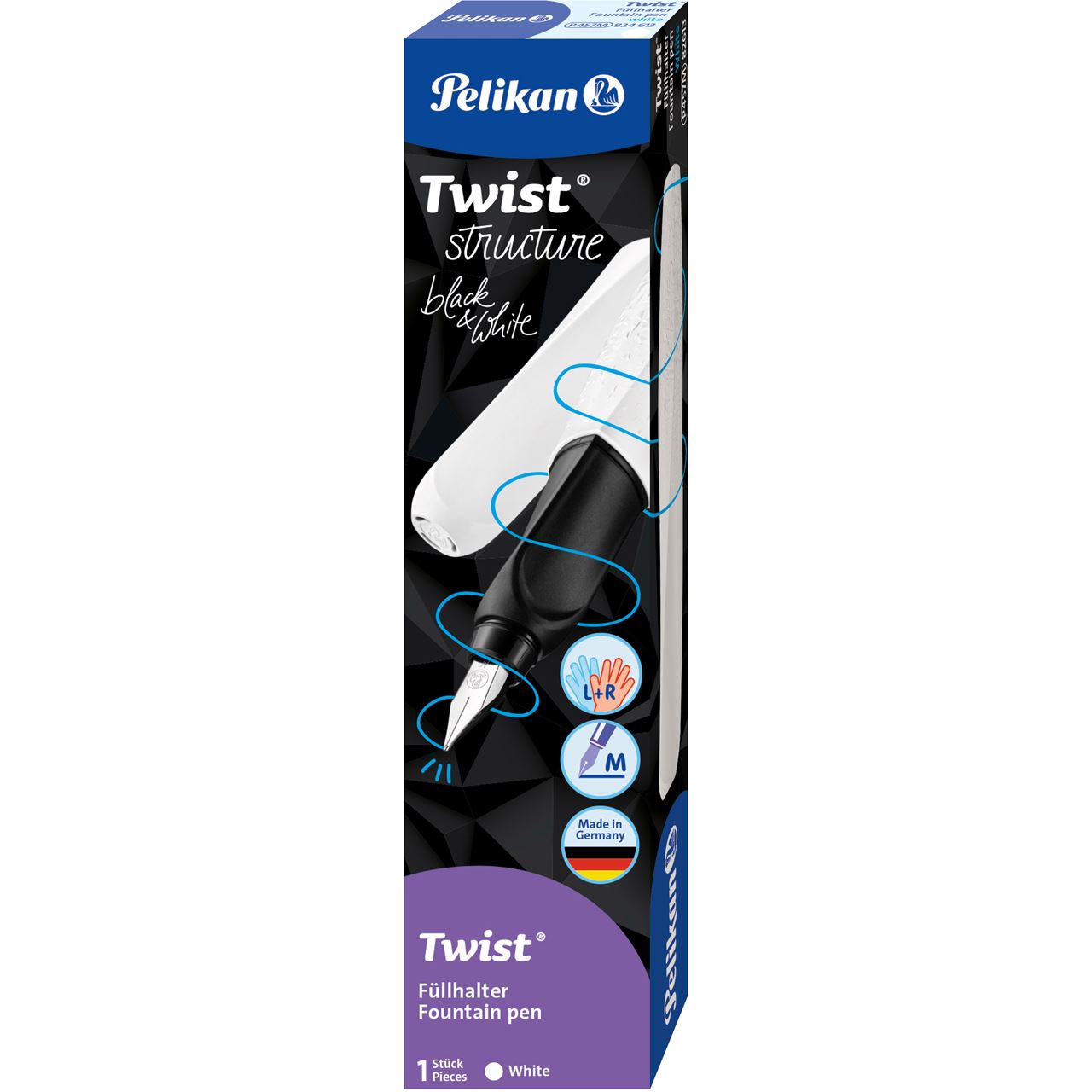 Pelikan Twist structure Füller Re.- Linkshänder White M