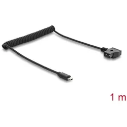 Delock D-Tap Spiralkabel zu USB Type-C™ Stecker 1 m
