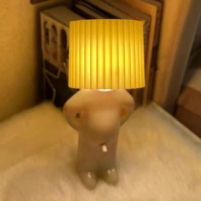 Uplifted Finds Naughty Boy Creative Table Lamp Unique LED Pleated Reading Desk Light Bedside Night Light Gift yellow