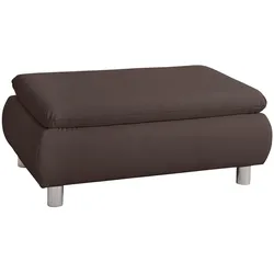 HOCKER Kaye Bezug Kunstleder Metallfuß verchromt / braun