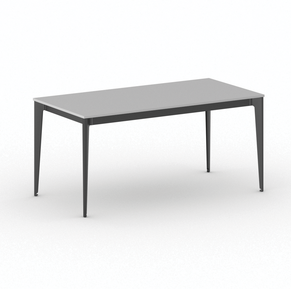 B2B Partner Bürotisch PRIMO ACTION 160x80 cm, schwarzes Metallgestell, grau