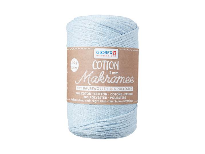 Glorex Makramee Cotton Hellblau 2 mm 250 g