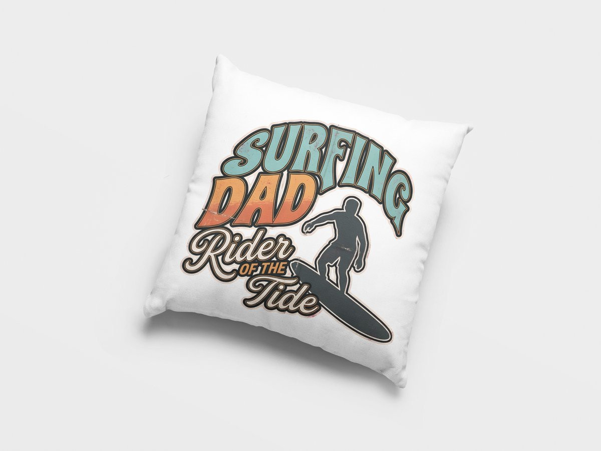 Sierkussen Surfing Dad Rider of the Tide Vintage Surfer Design