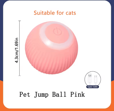 Uplift Curations USB Rechargeable Interactive Moving Pet Toy Ball Electronic Bouncing Toy For Dogs & Cats pink A