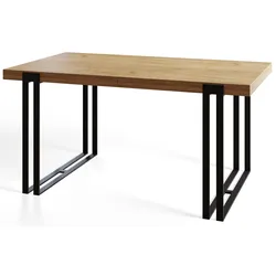 ESSZIMMERTISCH ROSA 160X90X77 cm, Farbe: CRAFT, mit Metallbeinen in Farbe Schwarz