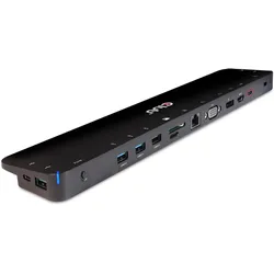 Club 3D Triple Display Dynamic (Docking Port, 7 Ports), Dockingstation + USB Hub, Schwarz