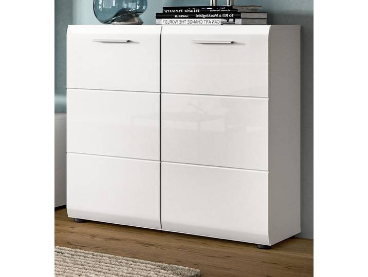 Kommode \ Cover\ in weiß Hochglanz Sideboard 80 x 81 cm