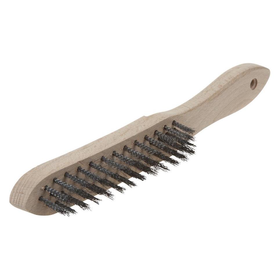 wolfcraft 1 Stahldraht-Handbürste, Holzausf..280mm (2723000)