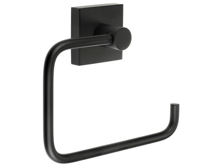 Toilettenpapierhalter, Schwarz, Metall, 14x11.5x3.9 cm, Badezimmer, WC Ausstattung, Toilettenpapierhalter