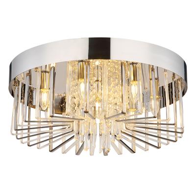 GLOBO LIGHTING Deckenleuchte "KIRINA", silber (verchromt), Ø 60cm H: 27cm, 1 Stk., Leuchten, Deckenlampe Wohnzimmer-Leuchte Schlafzimmer-Leuchte Flur Küche, Deckenleuchte