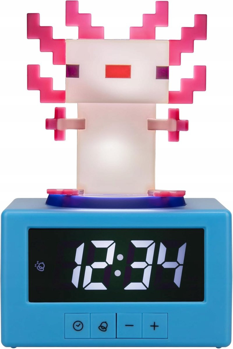 Paladone Minecraft Axolotl Digitale Wekker met LED Nachtlampje voor Kinderen