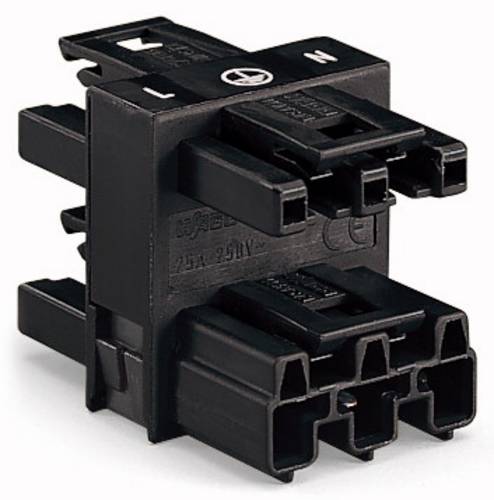 WAGO Netz-Verteiler Netz-Stecker - Netz-Buchse, Netz-Buchse, Netz-Buchse Gesamtpolzahl: 3 Rot 50St.