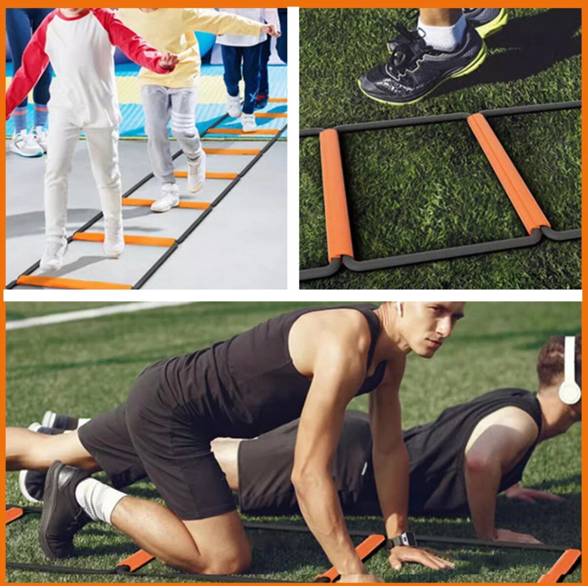 INF Verstellbares faltbares Fußball-Trainingshürden-Set, 5 Stück — Snap-Connect ABS Agility-Hürden für Fußball und Rot