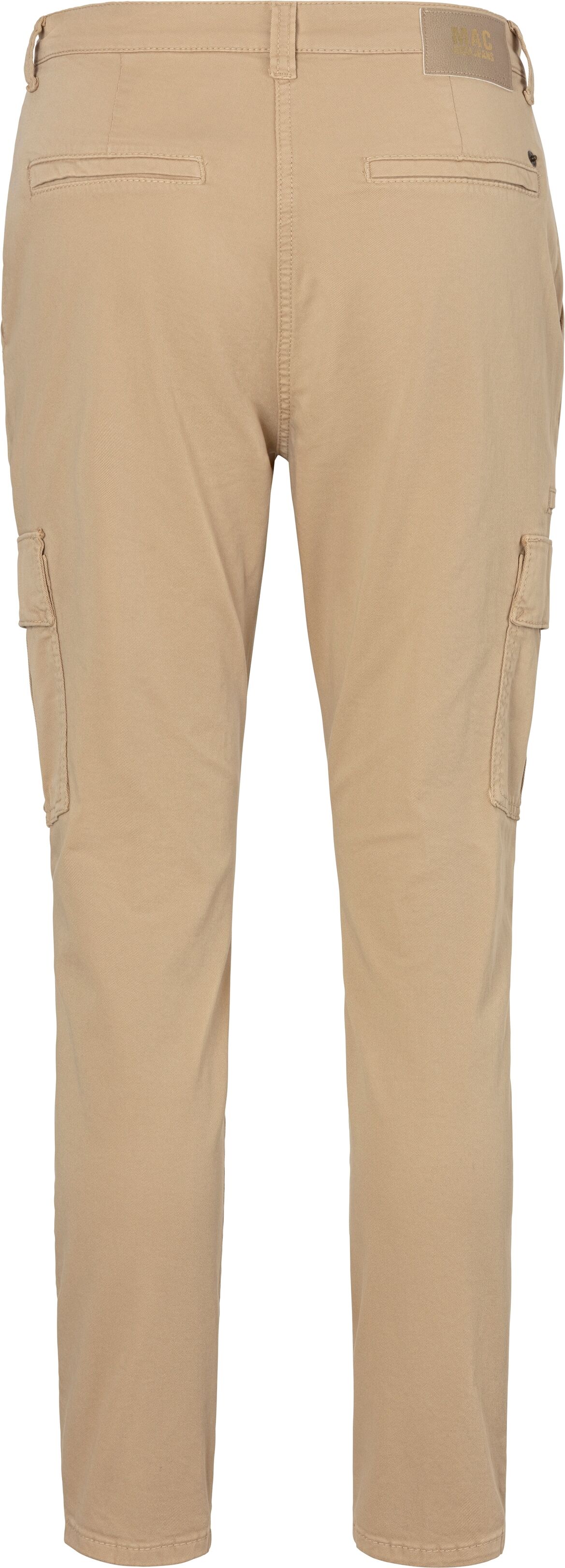 Cargohose MAC "RICH", Damen, Gr. 40, N-Gr, beige (flachs ppt), Obermaterial: 97% Baumwolle, 3% Elasthan, knöchelfrei, Hosen Cargohose flachs ppt 40, N-Gr