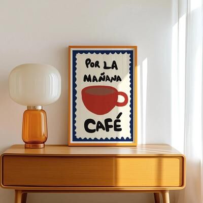 Uplift Picks But First Cafecito Canvas Print Minimalist Spanish Coffee Wall Art 25 40x60 Cm