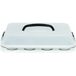 Silver-Top Backform für 12 Muffins mit Deckel