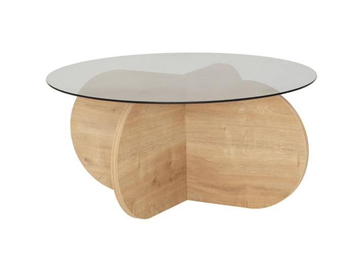 Salontisch Yasam eiche Glas B 75 T 75 cm - Salontisch