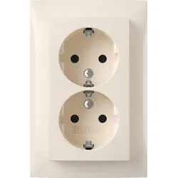 Berker SCHUKO-Doppelsteckdose Abdeckpl. ws-glanz 47598982