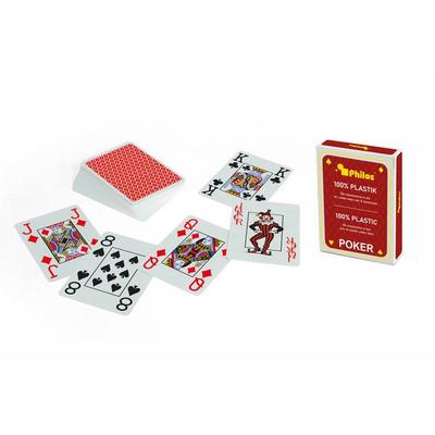 Pokerkarten - rot - Plastik
