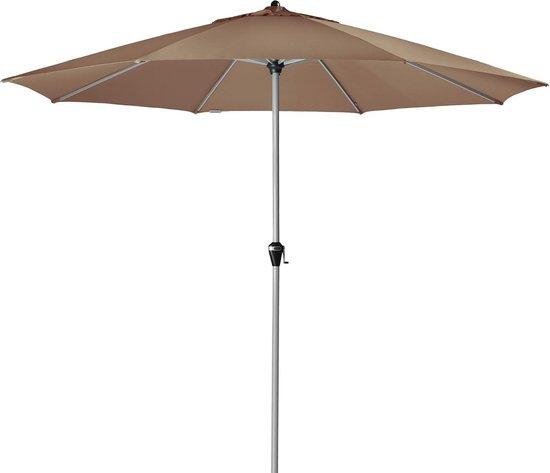 Marktplatzschirm mit großem Schirm, 380 cm, regenabweisend, grau-beige