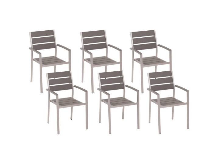 GARTENSTUHL 6er-Set Kunstholz grau Vernio