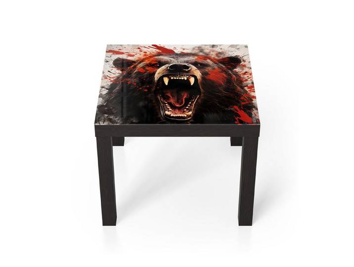 DEQORI Couchtisch 'Brüllende Wildnis', Glas Beistelltisch Glastisch modern