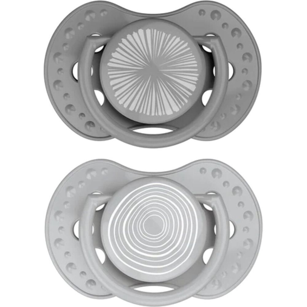 Difrax Fopspeen Dynamic Harmony L.Grey - D.Grey 0-3m 2 St Schnuller