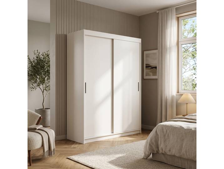 Masseno Schiebetürenschrank TELA 100/205/60cm 2-türig Weiß