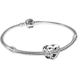 Pandora 39496 Damen-Armband Love You Mum Unendlichkeits-Herz, 19 cm