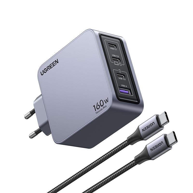 UGREEN Nexode Pro X763 GaN Charger Set 160W Ladegerät Netzteil 3x USB-C 1x USB-A inkl. USB-C Kabel